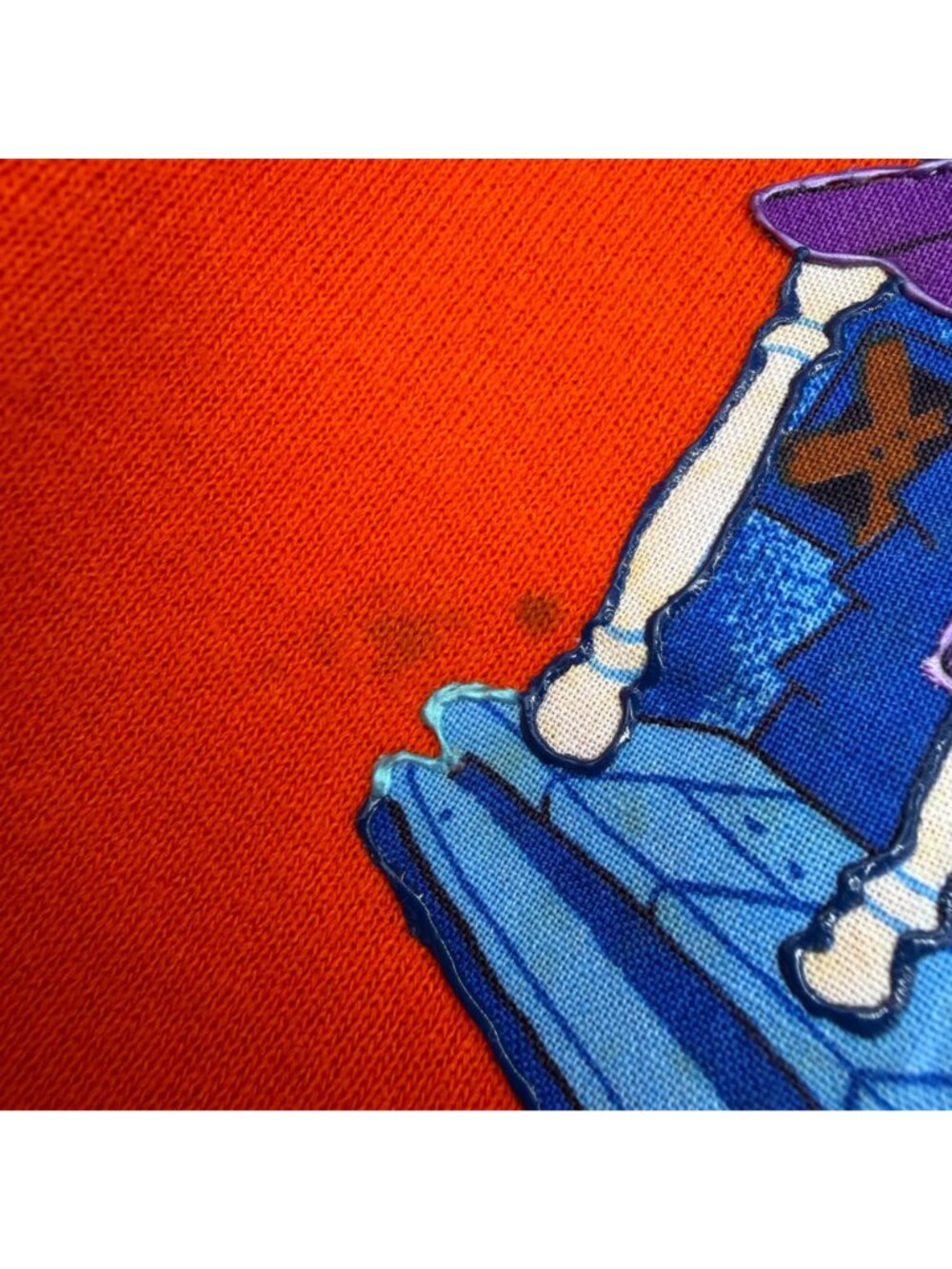 Vintage Halloween Sweatshirt Haunted House Orange Ghosts Bats Spooky 90s USA XL - Picture 10 of 13